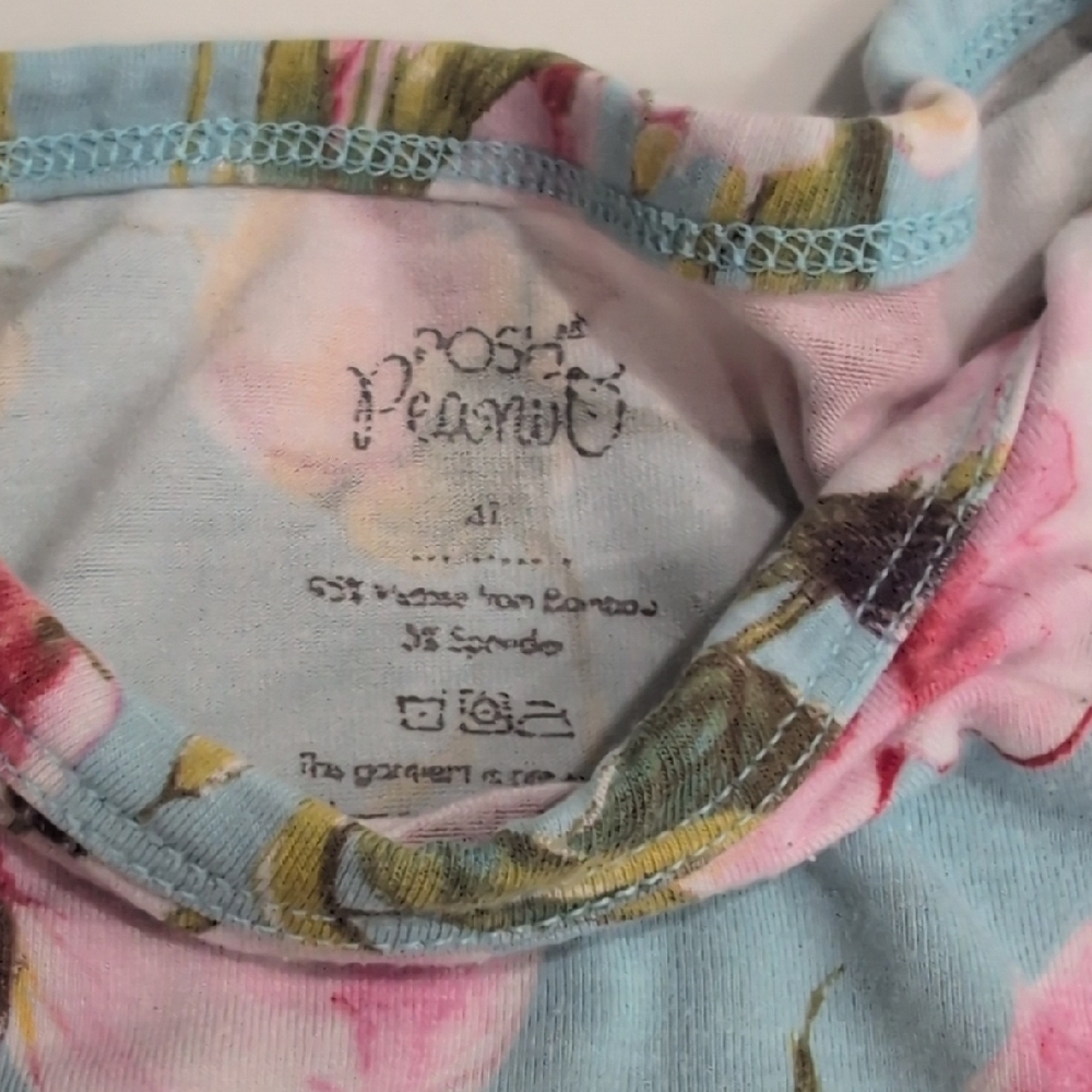 Posh Peanut Floral Pajama Set - Blue and Pink - Picture 4 of 12